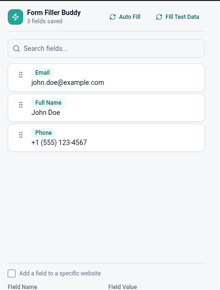 Form Filler Buddy Screenshot 2